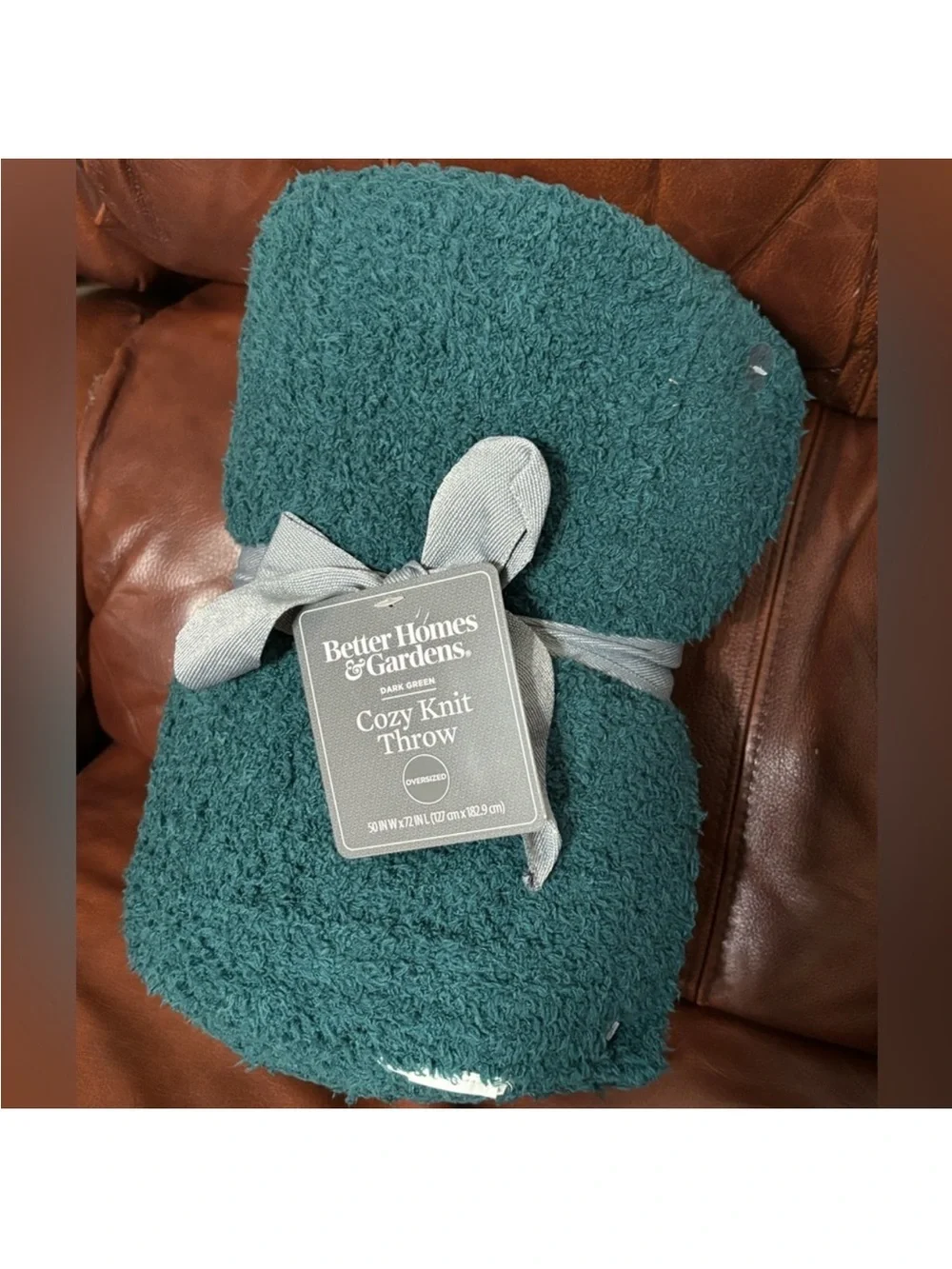 Better Homes & Gardens Cozy Knit Throw, Emerald, 50